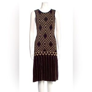 Black and gold knit dress